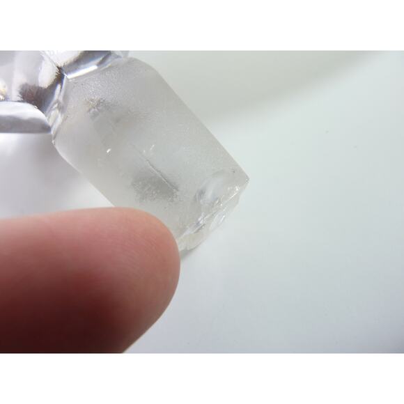 Vintage Frosted Potion Bottle Blown Glass Decanter Genie Bottle - Picture 2 of 3